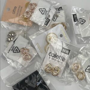 Colette Double Hoop Earrings - Gold Tone